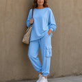 Crew Neck Top and Cargo Pant Set