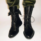 Lace-Up Cap Toe Combat Boots