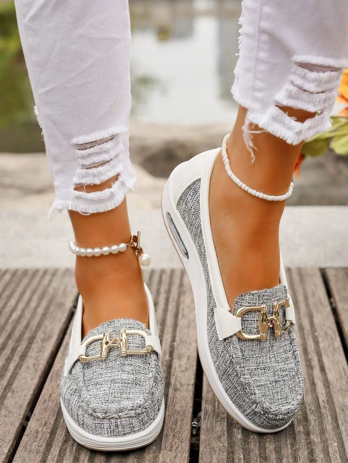 Chunky Loafers with Metal Buckle