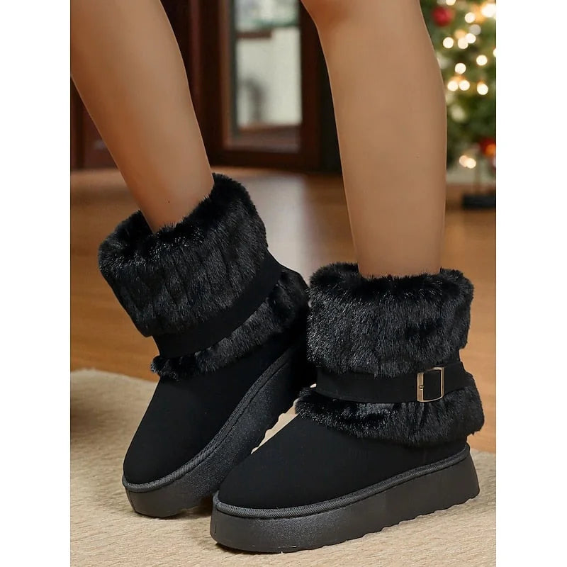 Plush Lined Ankle Snow Boots