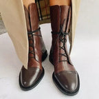 Lace-Up Cap Toe Combat Boots