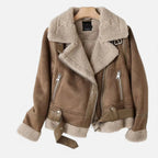 Sienna | Women's Suede Shearling Moto Jacket