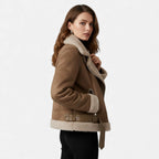 Sienna | Women's Suede Shearling Moto Jacket