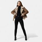 Sienna | Women's Suede Shearling Moto Jacket