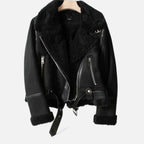 Sienna | Women's Suede Shearling Moto Jacket
