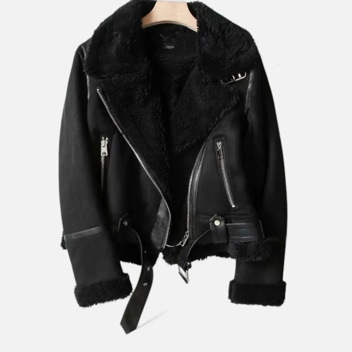 Sienna | Women's Suede Shearling Moto Jacket
