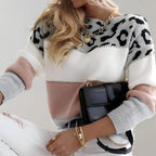 Tamsin | Women's Colorblock Leopard Sweater