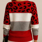 Tamsin | Women's Colorblock Leopard Sweater